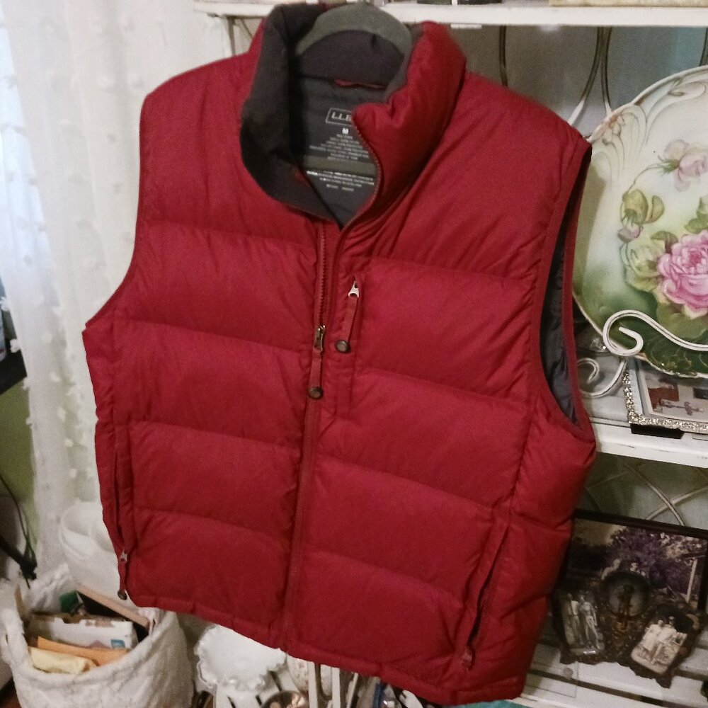 L.L. Bean Red Goose Down Vest Size Medium
